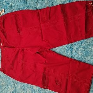 STYLE &CO Size 16 Red Cargo Capri